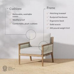 Wood & Rope Outdoor Patio Cushioned Arm Chair 4 Wood & Rope Outdoor Patio Cushioned Arm Chair -Nathan James 28602 FEAT 764fa7b7 88d5 4e14 961d 9b2ba7f8b001