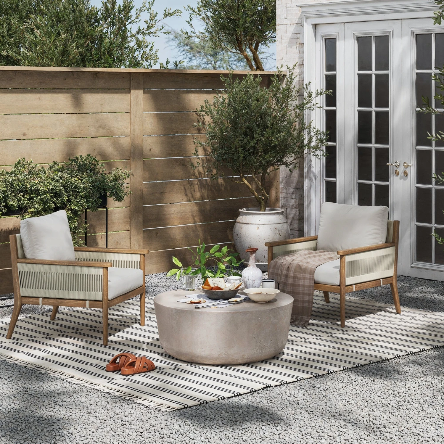 Wood & Rope Outdoor Patio Cushioned Arm Chair Wood & Rope Outdoor Patio Cushioned Arm Chair -Nathan James 28602 LS 40d8d8f0 25ad 4c1c ba43 b085bf687ed2