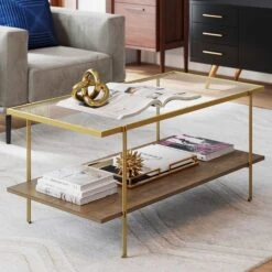 Glass Top Modern Coffee Table | Asher
