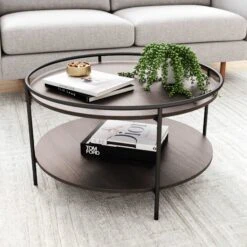 Wood 2-Tier Round Coffee Table | Paloma
