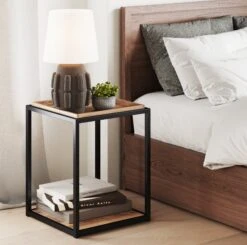 Wood Tray Top End Table Reclaimed Oak