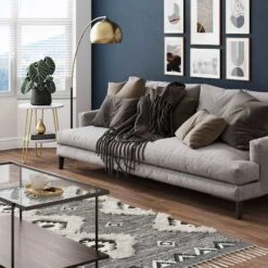 Faux Marble & Metal Tiered Pin Leg End Table -Nathan James 33502 IMG2 2