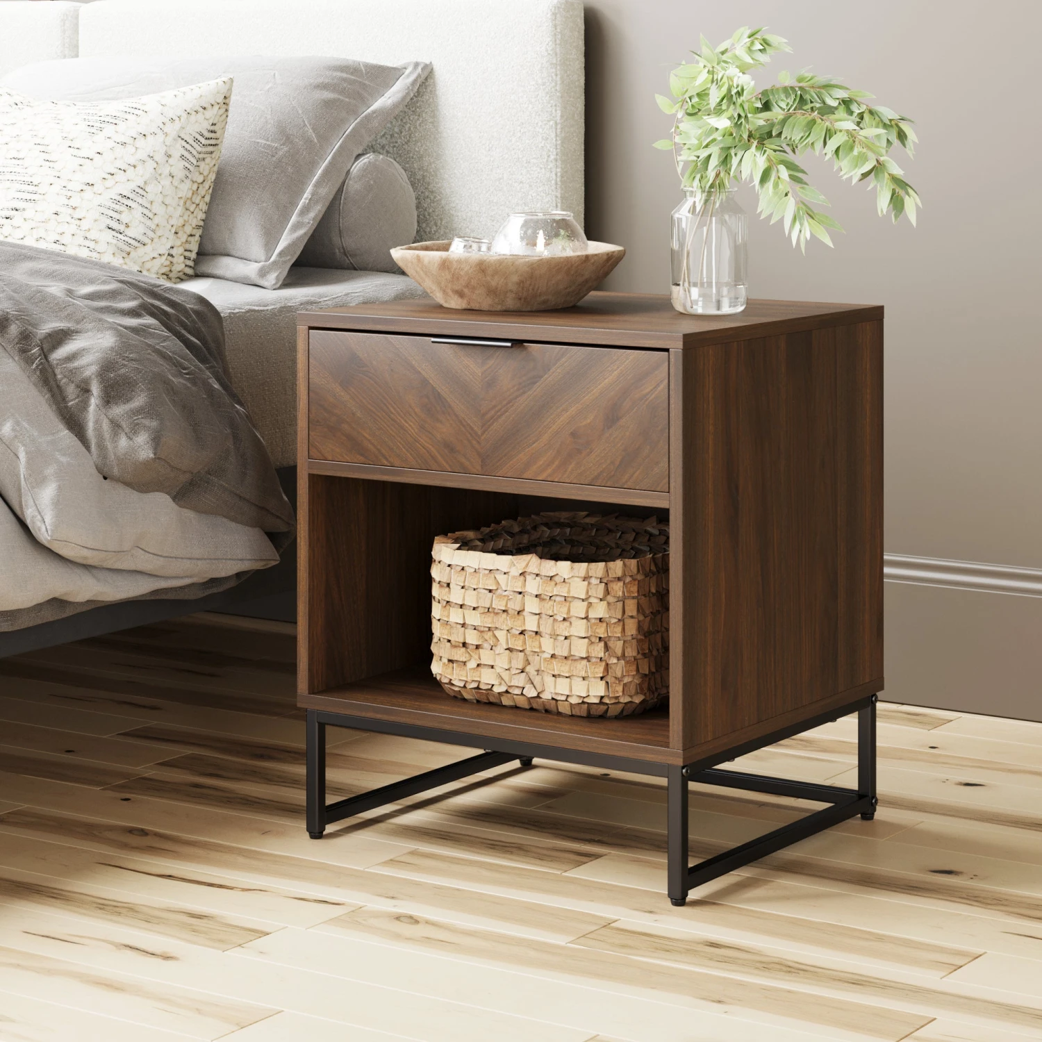Wood Cabinet Herringbone Nightstand Nutmeg Wood Cabinet Herringbone Nightstand Nutmeg -Nathan James 33802 1 93090ba8 f38a 4789 8636 cfee4a31b7ff
