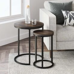 Nesting Round End Table Set White -Nathan James 34401 HERO 621242 2d351632 ca32 4ec8 9115 75e5b988d5b3