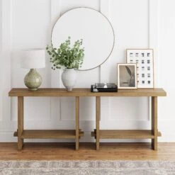 Wood Console Sofa Tables Light Brown