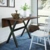 Wood Drop Leaf Dining Table Black