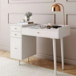 Wood Vanity Desk With Drawers | Daisy