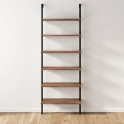 Wood Wall Mount Ladder Bookshelf | Theo -Nathan James 65607 HERO DTC