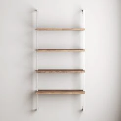 Wood & Metal Wall Mount Floating Bookshelf -Nathan James 65702 HERO DTC