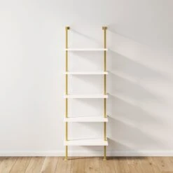 Wood Wall Mount Ladder Bookshelf | Theo -Nathan James 66001 HERO DTC