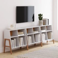 Mid-Century Cubby TV Cabinet