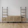 Boho Rattan Wall Shelving Bundle Light Oak