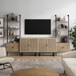 Boho Rattan Wall Shelving Bundle Light Oak -Nathan James 71361 HERO f8fd5334 15b1 40f4 a6cd d16e9f0b4529