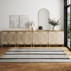 Wood & Seagrass Large Console Brown