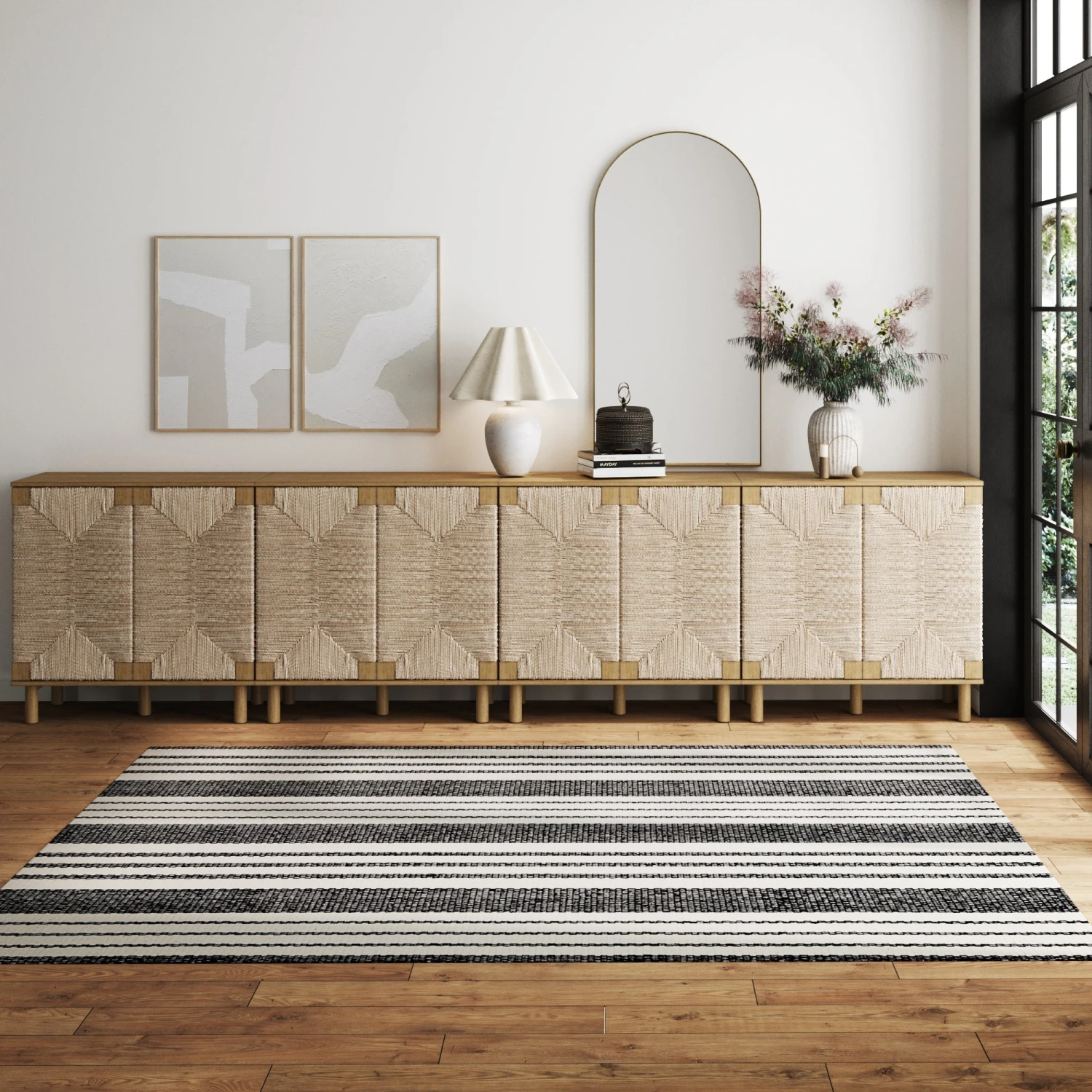 Wood & Seagrass Large Console Brown Wood & Seagrass Large Console Brown -Nathan James 71401 4 HERO cc3695fe e852 4ac3 8f43 6e9098730b6b