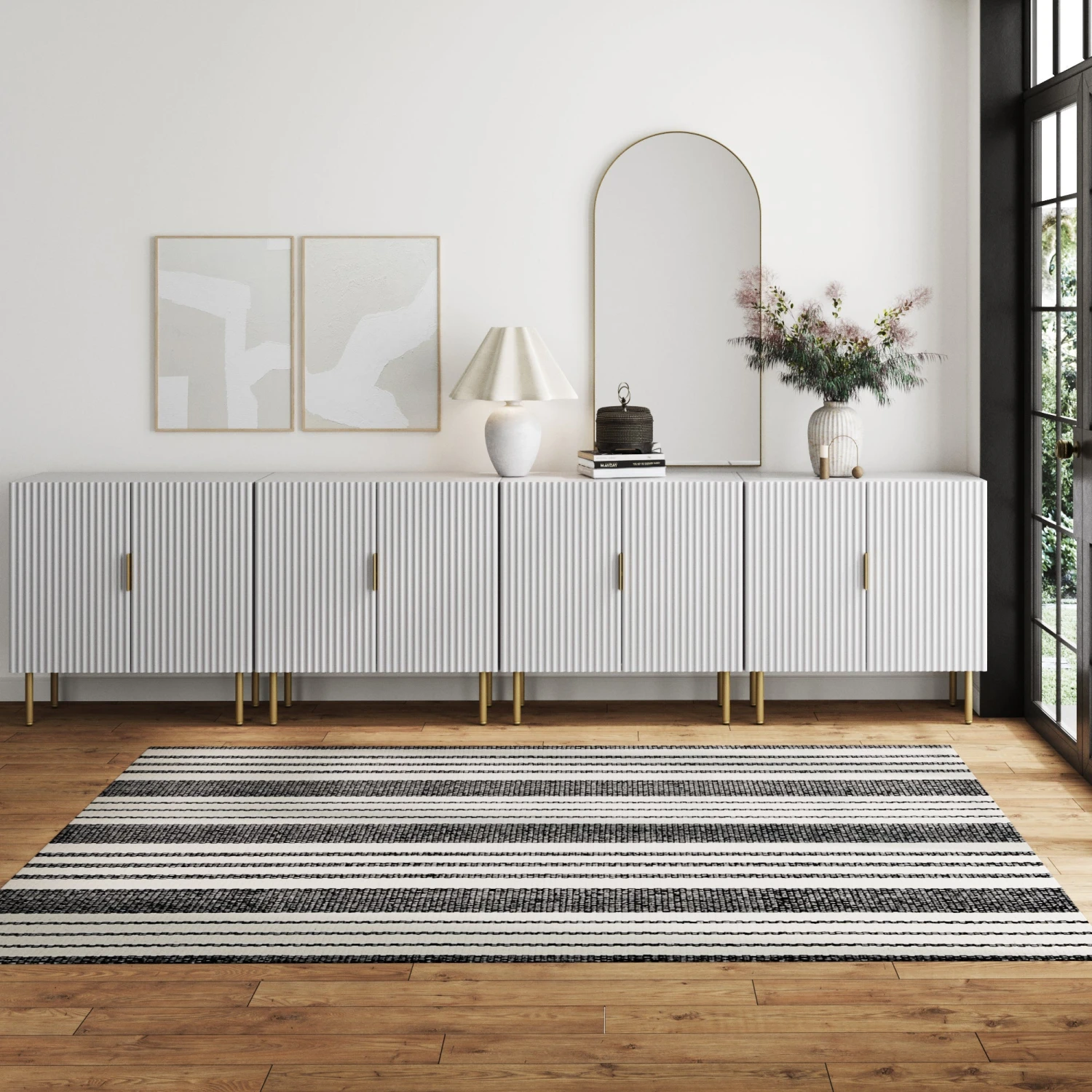 Wood Fluted Glam Large Console Wood Fluted Glam Large Console -Nathan James 71501 4 LS e2c5c3e3 46a9 43c7 9aa1 d325696c6e27