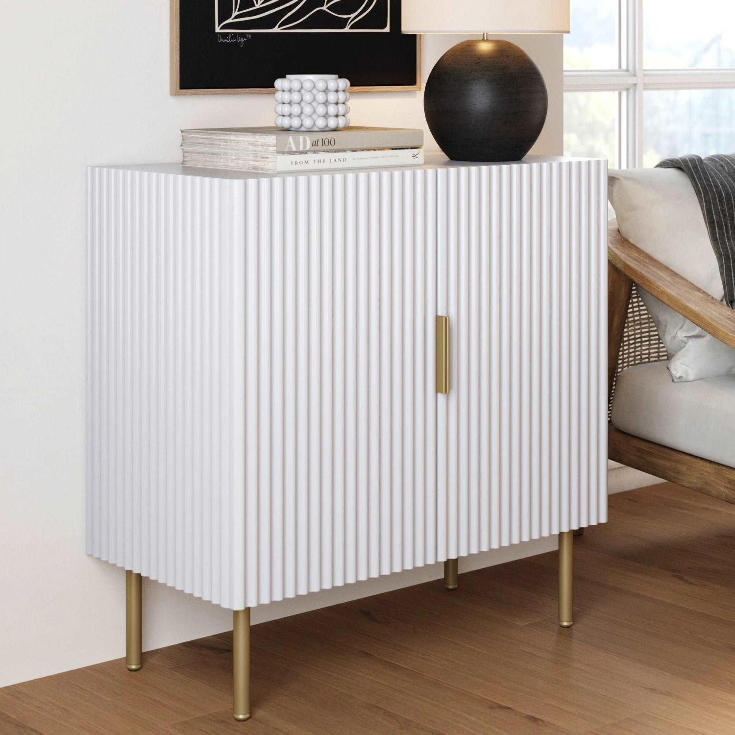 Wood Fluted Storage Cabinet | Vera Wood Fluted Storage Cabinet | Vera -Nathan James 71501 HERO 1