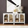 Glass Door Console Table White