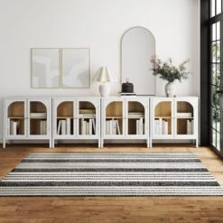 Glass Door Large Console White