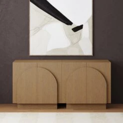 Wood Mid-Century Arched Console Table