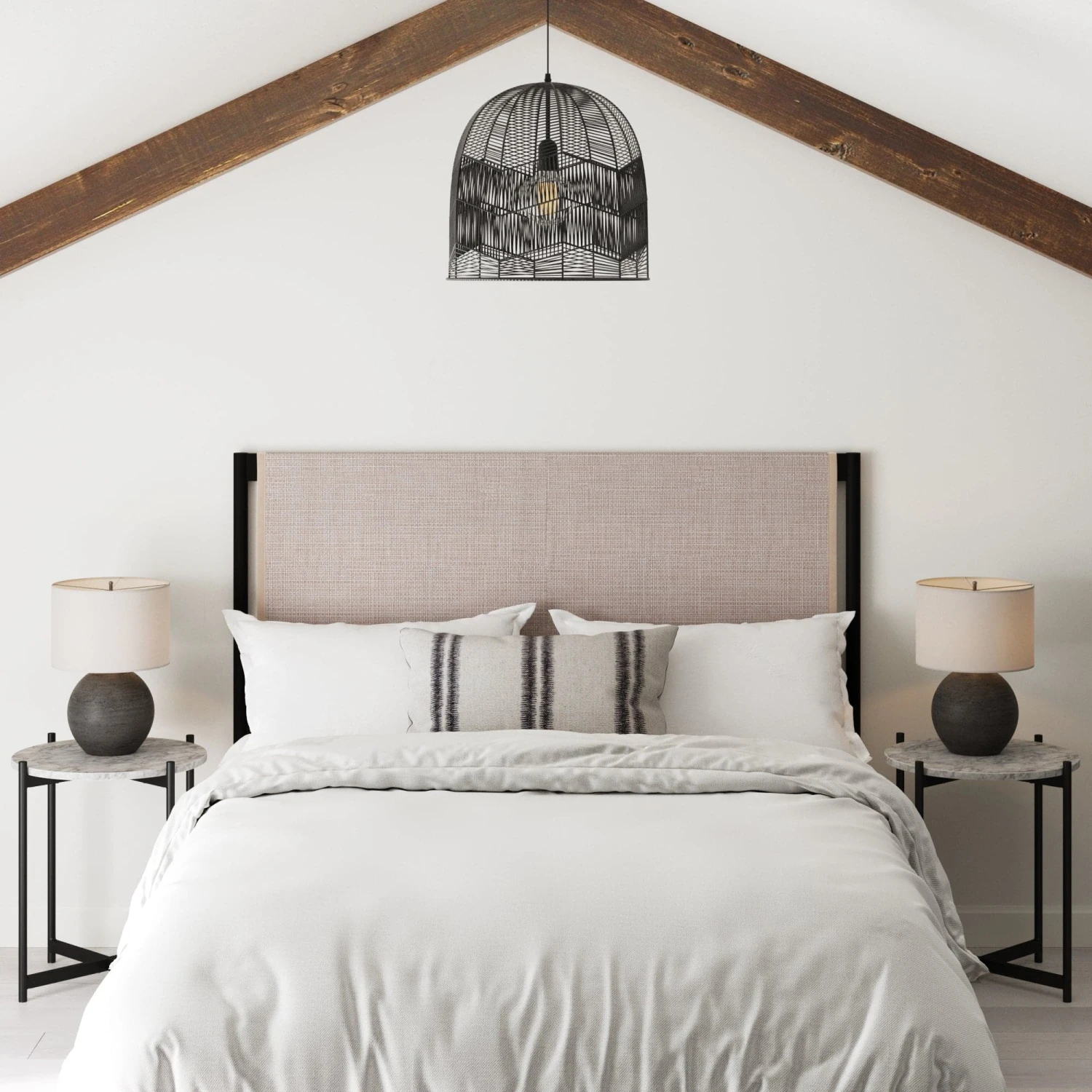 Rattan & Metal Queen Size Headboard Rattan & Metal Queen Size Headboard -Nathan James 98101 LS 4839326b 91b3 41c0 a21d 2943a6d0d849